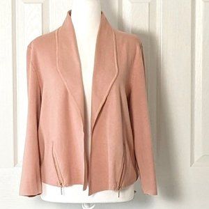 NINE WEST Women's Open Knit Cardigan  Size L  Dusty Rose